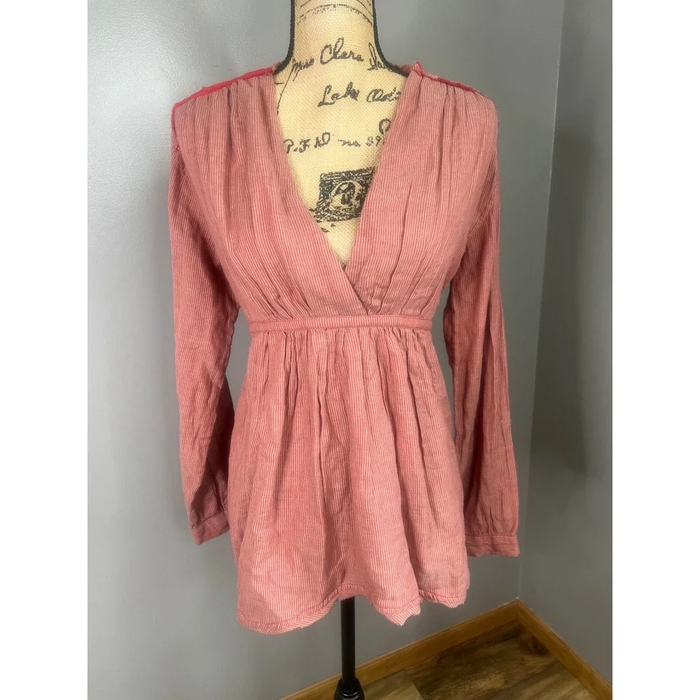Free People all who wander stripe blouse‎ small bohochic bohemian hippie earthy